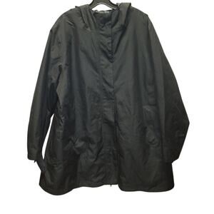 Swiss Tech 1X 16W-18W 3-in-1 Jacket Waterproof travel Coat Hooded Full Zip Black